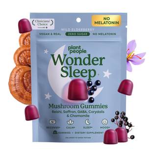 Plant People WonderSleep Mushroom Gummies Supplement for Sleep, 60ct | No Melatonin Sleep…