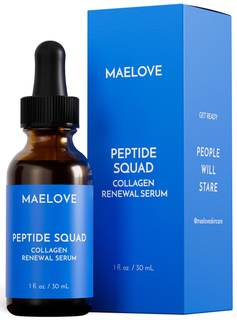 MAELOVE Peptide Squad Collagen Renewal Serum, 1 fl oz | Copper Peptides, Argireline…