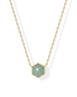 PAVOI 14K Gold Plated Gemstone Pendant Necklace | Dainty Chain Necklaces for Women |…
