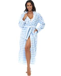 ADR Women's Long Sleeve Plush Fleece Hooded Robe, Full Length Bathrobe