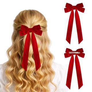 10 PCS Velvet Christmas Tree Bows with Hair Clip, 2025 New Velvet Christmas Tree Bow for…