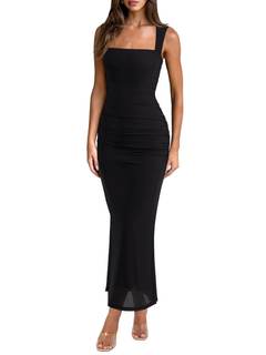 REORIA Summer Wedding Guest Maxi Dresses for Women | Sleeveless,Square Neck,Sheer…