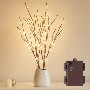 Fudios Lighted Branches with Timer 70 LED Fairy Lights 18in Battery Operated, Willow…
