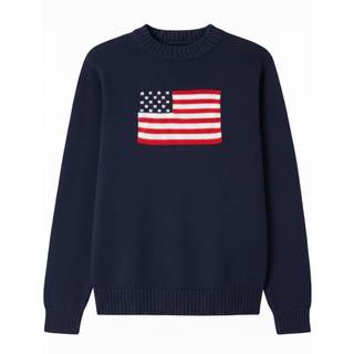 Madore Blue Soft Oversized American Flag Sweater Women 4th of July 2024 USA Outfits Plus…
