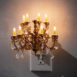 L LOHAS LED Night Lights Plug into Wall,Crystal Chandelier Candle | Nightlight with Dusk…