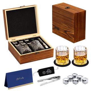 Whiskey Set Gifts for Men, DIOXADOP 6 Stainless Steel Whisky Stones 2 Crystal Whisky…