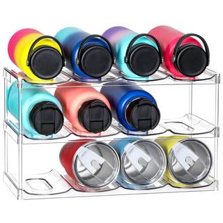 LARGER Compartment - 3 Tier Stackable Water Bottle Organizer Holder - for Stanley 40oz &…