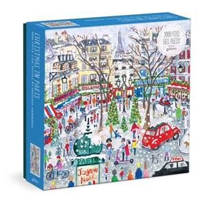Galison - Christmas in Paris 1000 Piece Jigsaw Puzzle with Foil for Adults | Illustrated…