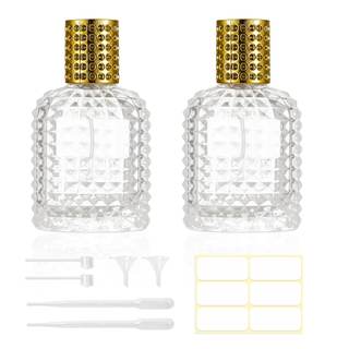 2 Pack 50ml Refillable Spray Perfume Bottles, Empty Clear Perfume Atomizer, Portable…