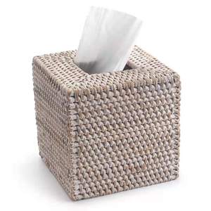 Rattan Tissue Box Cover Square, Hand Woven Wicker Tissue Holder, 5.5 x 5.5 X 5.7 inch…