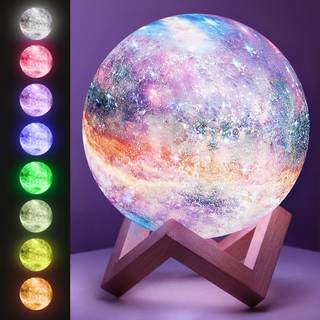 Mind-Glowing Galaxy Moon Lamp, 16 Colors, Touch/Remote Control (5.9 inch) | Dimmable…