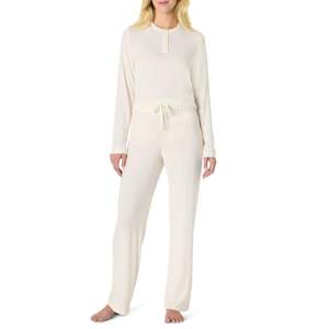 Amazon Essentials x Sofia Grainge Women's Long Sleeve Henley Pajama Set X-Small Ivory