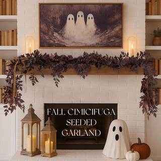 Fall Decor - 6 Ft Plum Cimicifuga Seeded Garland for Mantle Decoration | 6 Ft Neutral…