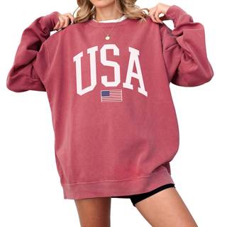 USA Flag Graphic Sweatshirt for 4th of July – Unisex Pullover for Women and Men, 80%…