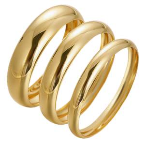 Chunky Gold Bangle Bracelets for Women, Dainty 14k Gold Plated Big Stackable Bangles Set…