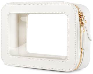 Clear Makeup Bag, Travel Toiletry Organizer with Zipper, Portable Leather Cosmetic Case…