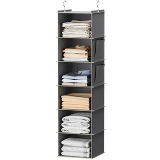 YOUDENOVA Hanging Closet Organizer and Storage, 6-Shelf, Grey | Dorm Room Essentials for…