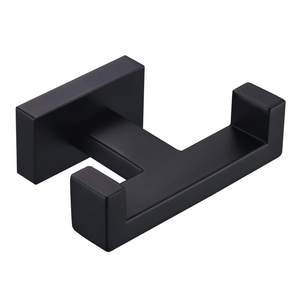 Angle Simple Double Towel Hook Matte Black, Bathroom Coat Robe Holder | SUS304 Stainless…