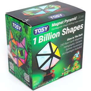 TOSY Magnet Pyramid Glow - 1 Cube Transforms into 1 Billion Shapes, 12 Pieces, 243 Rare…