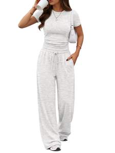 Trendy Queen Women's 2 Piece Matching Summer Lounge Set with Pockets | Vacation Airport…