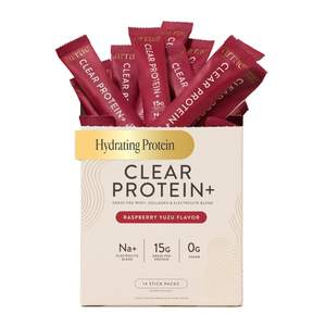 Clear Protein Powder, 15g Collagen & Whey with Electrolytes, 14 Packets | 0g Sugar, 0g…