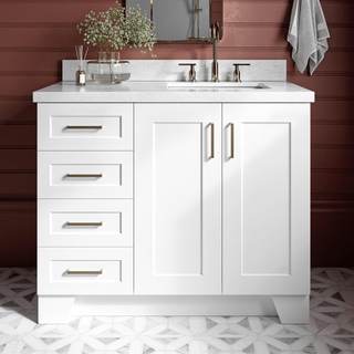 ARIEL Taylor 42-inch Bathroom Vanity with Sink,Solid Wood, 1.5-inch Italian Carrara…
