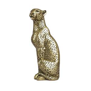 Cheetah Statue Home Decor Leopard Sculpture Resin Sitting Cheetah Figurine Desktop Table…