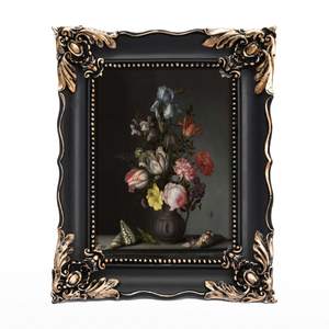 Saysmile 5x7 Vintage Picture Frame with Embossed Flower Design, Black Ornate Frame for…
