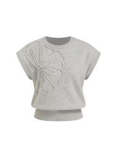 CIDER Floral Sweater Vest Women Crew Neck Cap Sleeve Knit Vest Top Trendy | loose fit…