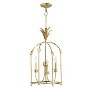 Maxim Lighting Paloma 3-Light Foyer Pendant | Gold Leaf Finish | Modern Foyer Pendant for…