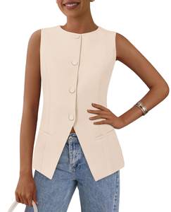 PRETTYGARDEN Women Tailored Suit Vest Business Casual Tops | Dressy Summer Blouses…