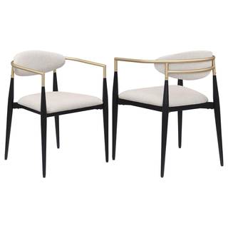 Coaster Home Furnishings - Alexis - Set of 2 Fabric Arm Chairs - Oval-Shaped Backrest…
