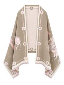 Women's Reversible Pashmina Shawl Wrap for Women Big Scarf Holiday Gifts 05-khaki-pink