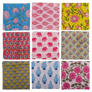 DIYANAIMPEX 10 Pc Cotton Cloth Napkins Hand Block Print Hand Made Size 16x16 Inch Printed…