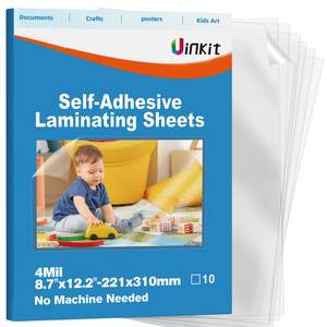 Uinkit 4mil Thicker Self-Adhesive Laminating Sheets, 10Pack Letter Size 8.5x11" - Peel &…