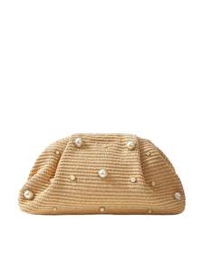 QWINEE Women's Woven Evening Bag Dumpling Clutch Purse No Strap Handbags Elegant Faux PU…