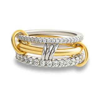 Gold Stackable Rings for Women Non Tarnish, 18k Gold Plated Cubic Zirconia Rings, Silver…