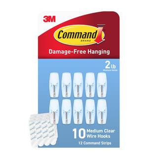 Command Medium Clear Wire Hooks, 10 Hooks, 12 Strips | Damage-Free Hanging Wall Hangers…