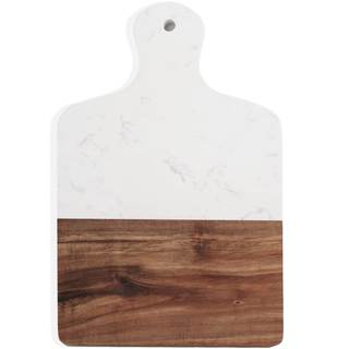 Cutting Board with Marble and Natural Wood,Serving Board for Steak Fruits with…