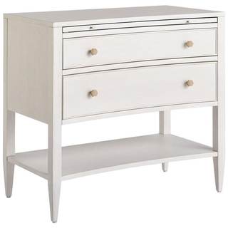 Starlight Canyon Home White Nightstand with Two Drawers and Laminated Pull-Out Shelf…