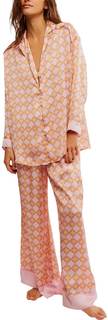 LILTWIST Silk Satin Pajamas Set for Women 2 Piece Floral Pjs Wide Leg Lounge Pants Set…