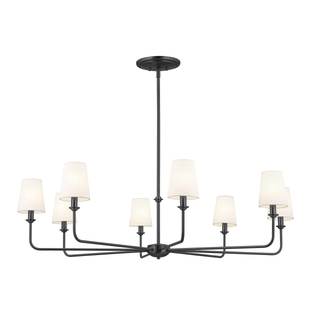 Kichler Pallas 8-Light Chandelier in Black, Classic Ceiling Light Fixture with Optional…