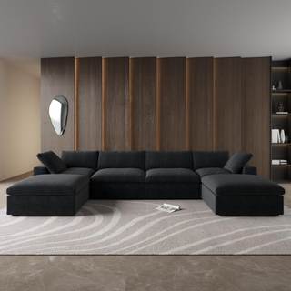 WJShome Cloud Modular Sectional Sofa with 2 Storage Ottomans,160.6" Down Filled U Shaped…