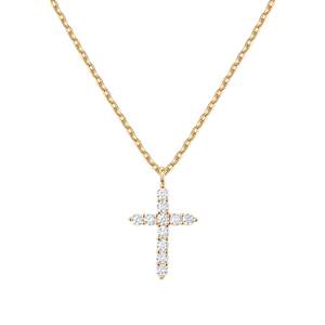 PAVOI 14K Gold Plated Cubic Zirconia Cross Necklace for Women | Cross Faith Pendant…