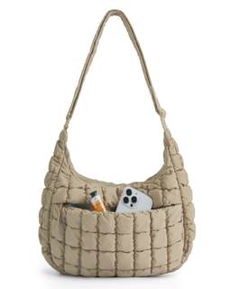 BAGSMART Quilted Crossbody Bags for Women, Travel Purses Hobo Shoulder Bag | Fits 12.9"…