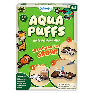 Skillmatics Aqua Puffs Animals, Art & Craft, Paint by Number, Gift for Kids | DIY Puffy…