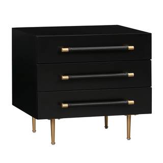 Tov Furniture Trident 3-Drawer Nightstand (Black) | Bedside Table with Storage