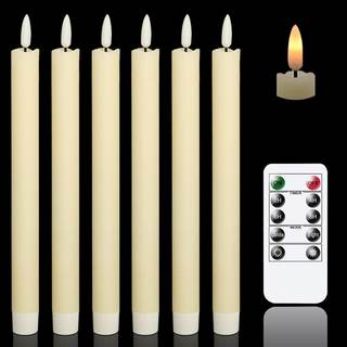 GenSwin Flameless Taper Candles LED Battery Operated Remote Timer Ivory | LED…