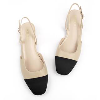 AprCoco Slingback Flats for Women 2.0 Square Toe Two Toned Flats Wedding Shoes Low Heel…