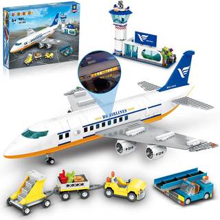 HOGOKIDS City Airport Airplane Building Set with LED Light, 901 PCS | City Airport…